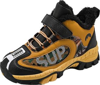Generic Childrens Winter Shoes Outdoor Winter Warm Lined Non Lightweight Winter Boots Running Shoes Boys Girls Hiking Boots Toddlers Squeaky Shoes Size 2 (Bro