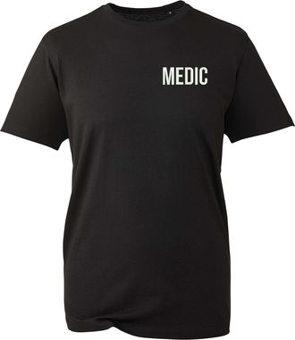 Generic Embroidered Medic T-Shirt, Lifesaver Medical Bouncer Uniform Workwear Unisex Adults Top (Black, 3XL)