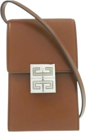 Givenchy Pre-owned Leren Schoudertas - Dames - Vintage Schoudertas - Bruin - ONE Size - Leer - Vintage