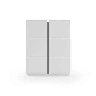 HERDASA Zapatero melamina blanco veteado detalle grafito 122x95x35 cm