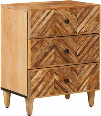 vidaXL Mesita De Noche Marr&oacute;n 50 X 33 X 60 Cm Madera De Mango Maciza Vidaxl
