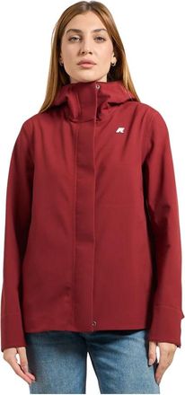 K-Way Rode Waterdichte Winddichte Damesjas - Dames - Regenjassen - Rood - XS - Nylon - Jassen