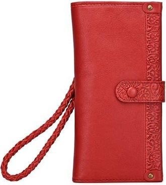 OLD TREND Iris Genuine Leather Modular RFID Wristlet Clutch in Red at Nordstrom