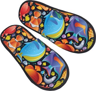 Generic Cotton Slippers Tropical Fish Lightweight Shoes Warm Slippers For Indoor Big Kid Bedroom L