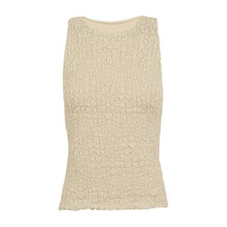 Cortana Top sin mangas con cuello caja - Tops - Mujer - Beige - 2XS