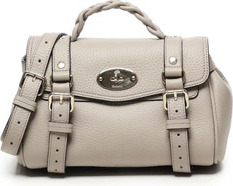 Mulberry Tassen, Dames, Beige, ONE Size, Leer, Leren Beige Schoudertas met Hangslot