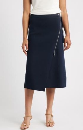 BOSS Feliora Faux Wrap Skirt in Dark Blue at Nordstrom Rack, Size X-Large