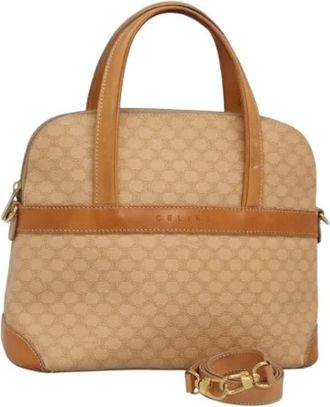 Celine Pre-owned Handbags, female, Beige, Size: ONE SIZE Pre-owned Vintage Macadam Canvas Hand Bag