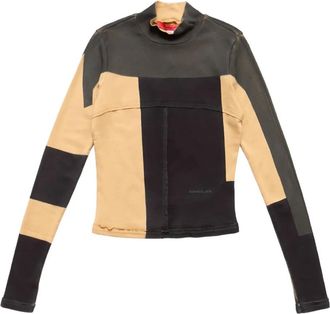 ECKHAUS LATTA Top a collo alto Redacted Lapped Baby - Marrone