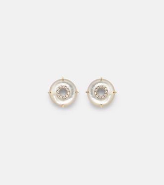 Mateo Bijoux 14kt gold (585/1000) earrings with diamonds and pearls