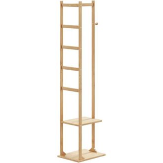 vidaXL Vidaxl - Appendiabiti con Ganci e Ripiani 38,5x30x156 cm in Bamb&ugrave;