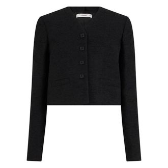 Fendi Boucl&eacute; Wol Jas - Dames - Jassen - Zwart - Maat: S Wol