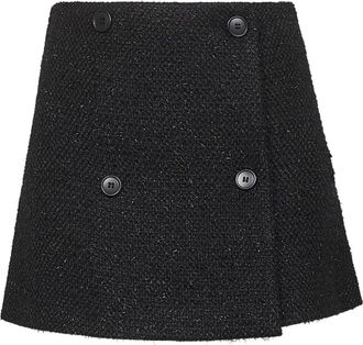 Blanca Vita Minigonna con bottoni - Nero