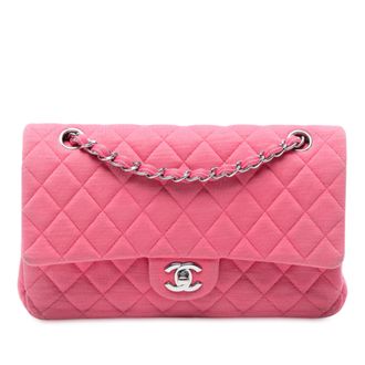 Chanel Tweedehands Medium Classic Jersey Double Flap