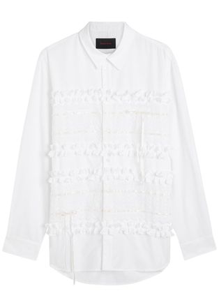 Simone Rocha Simone Rocha Ruffled Panelled Cotton Shirt - White - M