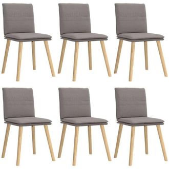vidaXL Vidaxl - Sillas De Comedor 6 Unidades De Tela Gris Taupe