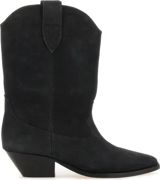 Isabel Marant Duerto Pointed-Toe Calf Suede Mid-Calf Boots