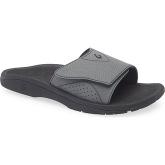 Olukai Nalu Slide Sandal in Rock /Black at Nordstrom, Size 11