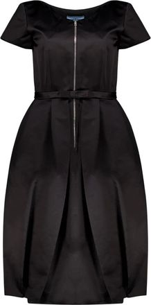 Prada Duchesse zijden jurk - Dames - Jurken - Zwart - Maat: XS Zijde