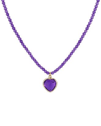 Jewelmak 14K Pink Amethyst Necklace