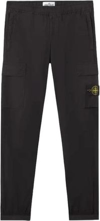 Stone Island Cargo Broek met Zakken met Rits - Heren - Slim Fit Broeken - Zwart - W36 - Katoen - Broeken