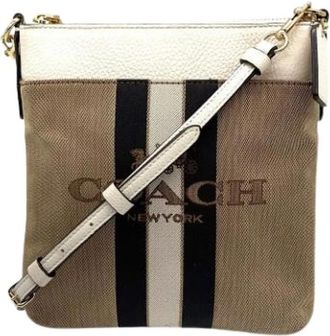 Coach Pre-owned Cross Body Bags, female, Beige, Size: ONE SIZE Pre-owned Canvas Shoulder Bag