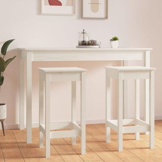 vidaXL Taburetes Altos 2 Uds Madera Maciza De Pino Blanco 40x40x78 Cm Vidaxl