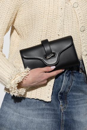 Emporio Armani Leather Shoulder Bag, Womens, Black