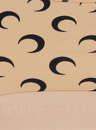 Marine Serre Womens Sports Bra Moon Print Beige Polyamide Tops Top