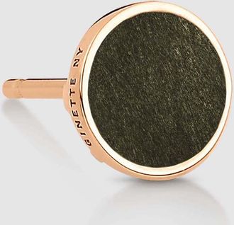 Ginette NY Boucle doreille Ever Disc Obsidienne Or Rose (vendue à lunité)