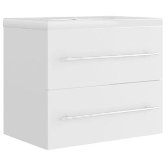 Berkfield Home Sink Cabinet with Built-in Basin White Engineered Wood