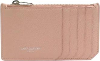 Saint Laurent Pre-owned Vintage Leren Portemonnee - Dames - Vintage Accessoires - Roze - ONE Size - Leer - Vintage