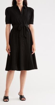 Nanette Lepore Belted Shirtdress in Very Black at Nordstrom Rack, Size 16