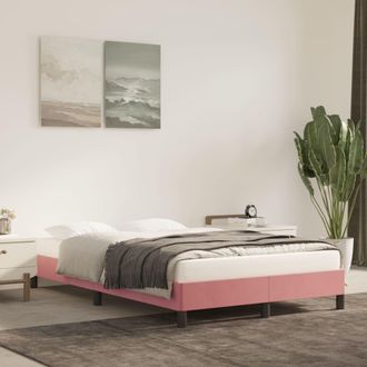 vidaXL Estructura De Cama Sin Colch&oacute;n Terciopelo Rosa 120x190 Cm Vidaxl