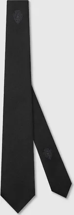 Gucci Silk Jacquard Tie, Black, Silk