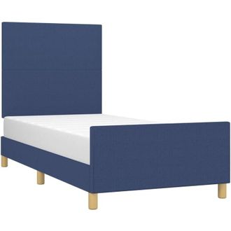 vidaXL Estructura De Cama Sin Colch&oacute;n Tela Azul 90x190 Cm Vidaxl