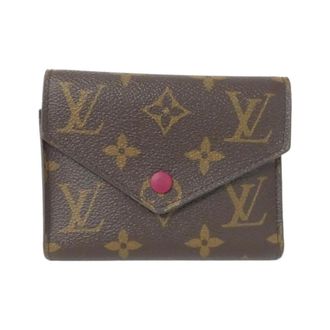 Louis Vuitton Fuchsia Marron Coated Canvas Wallet (Tri-Fold) (Pre-Owned)