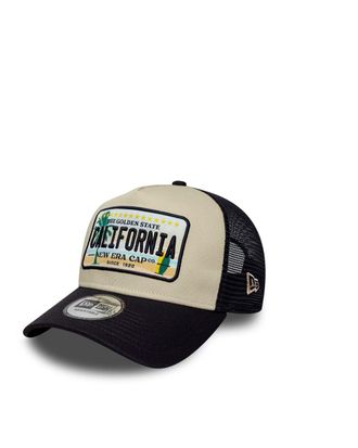 New Era Mens Cap 9forty Licence Plate A-Frame Trucker Navy Hat