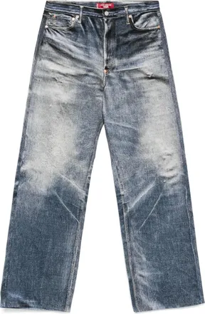 Junya Watanabe Jeans con stampa trompe loeil - Blu