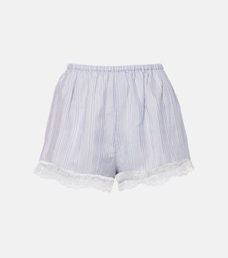Frame Denim Stripe Lace silk shorts