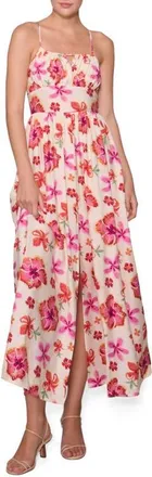 Melloday Floral Print Sleeveless Maxi Dress in Ivory Multi at Nordstrom, Size X-Large