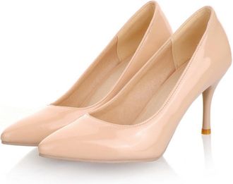 Generic Womens Pointed-Toe Party Stiletto Heels - Versatile Court Shoes for Work, Weddings & Occasions,Apricot,1.5 UK