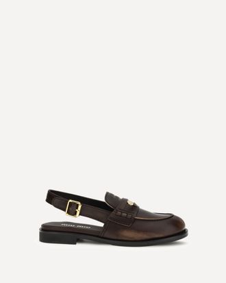 Miu Miu Buckled leather Loafers Female 38.5