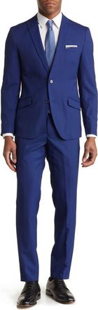 The Savile Row Company Brixton Navy Blue Two Button Peak Lapel Suit at Nordstrom Rack, Size 42Short