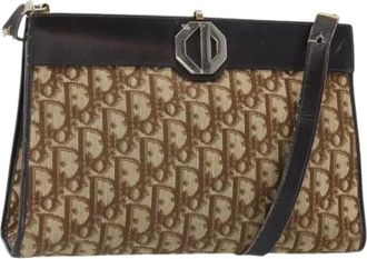 Dior Pre-owned Shoulder Bags, female, Beige, Size: ONE SIZE Pre-owned Trotter Canvas Shoulder Bag