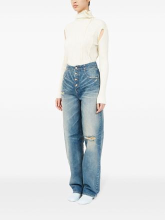 Maison Margiela Womens Cotton Denim Jeans - Light Blue - Size 25 (Waist)