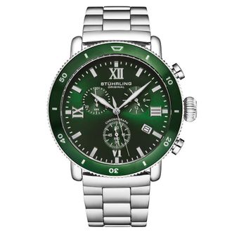 St&uuml;hrling Monaco Chronograph Quartz Green Dial Mens Watch M17995