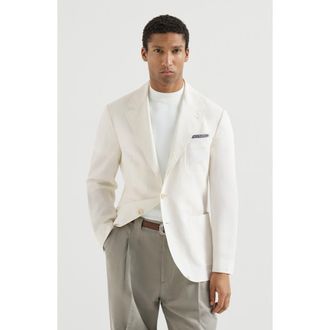 Brunello Cucinelli Linen deconstructed blazer in Panama at Nordstrom, Size 48 It
