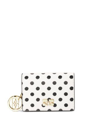 Ganni polka-dot wallet - women - Polyurethane - One Size - White