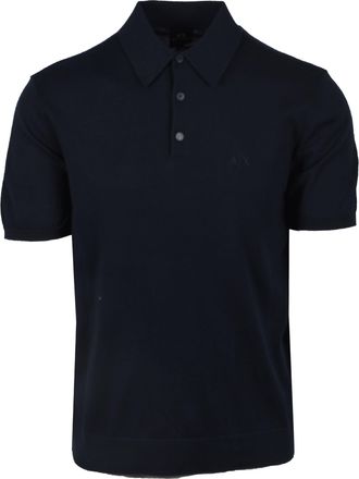 A|X Armani Exchange Mens Knitted Polo Shirt Navy - Size X-Large